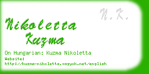 nikoletta kuzma business card